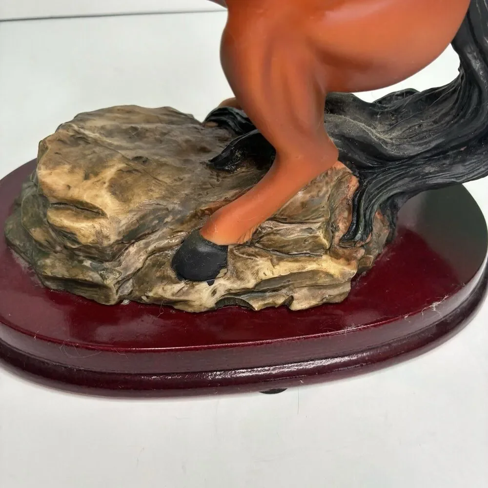 Ruby's Collection Brown Stallion Horse Figure On Wooden Base